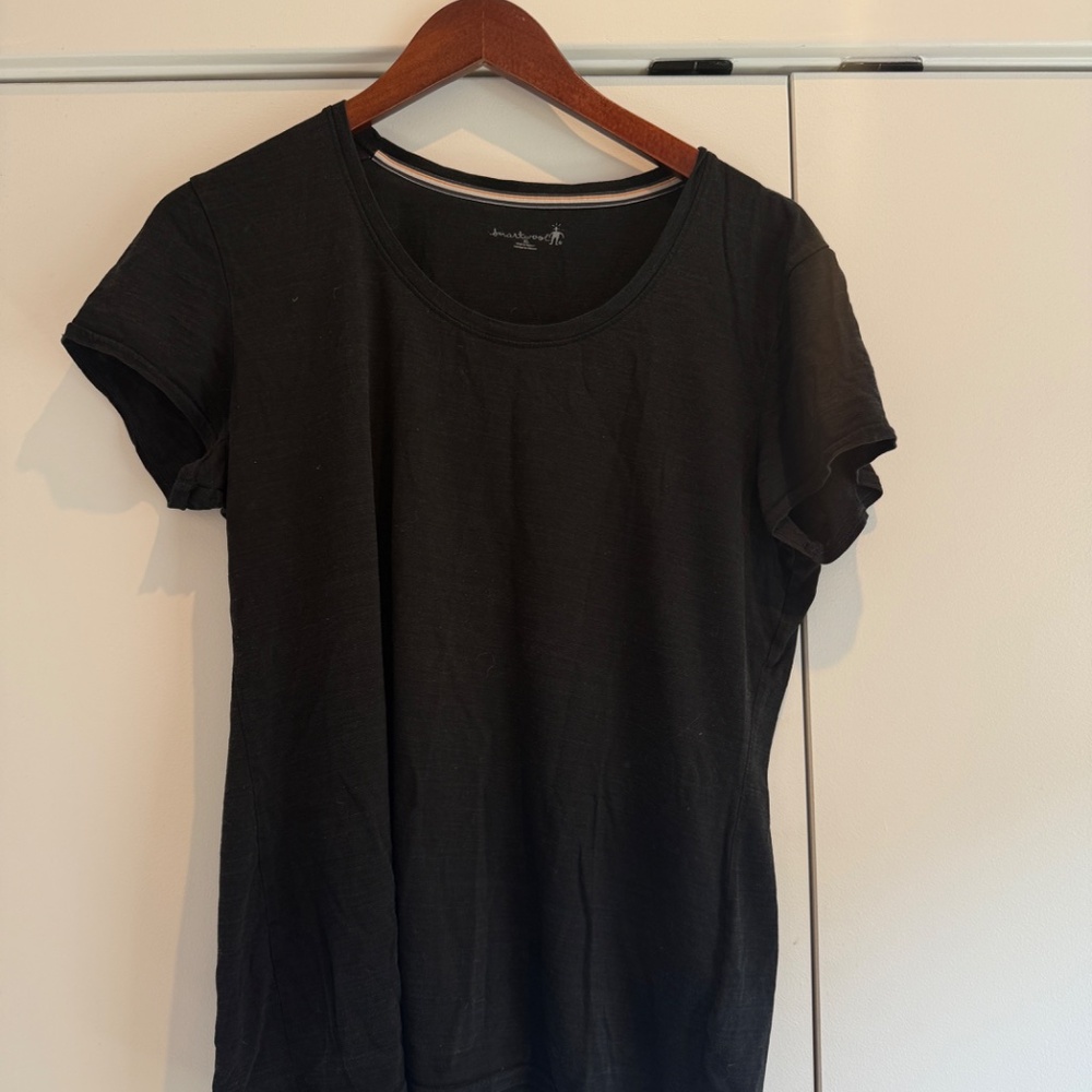 Smartwool Solid Scoop Tee - Merino Tencel, Black, X-Large - Picture 2 of 4